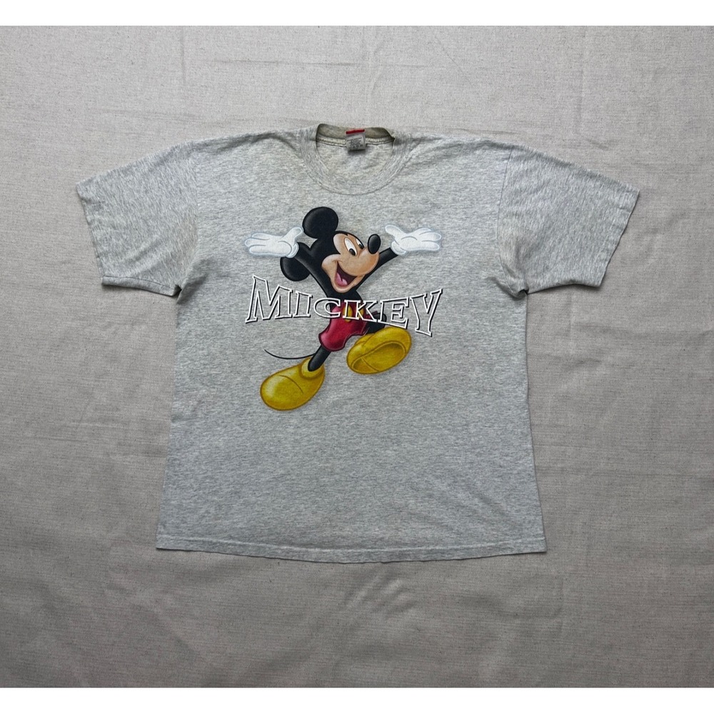 Vintage Disney Mickey Mouse Graphic T-Shirt Men's XL Gray Mickey Inc Walt Disney
